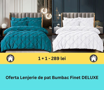 Pachet promo 1 + 1 lenjerie de pat bumbac finet deluxe, 6 piese | 15809
