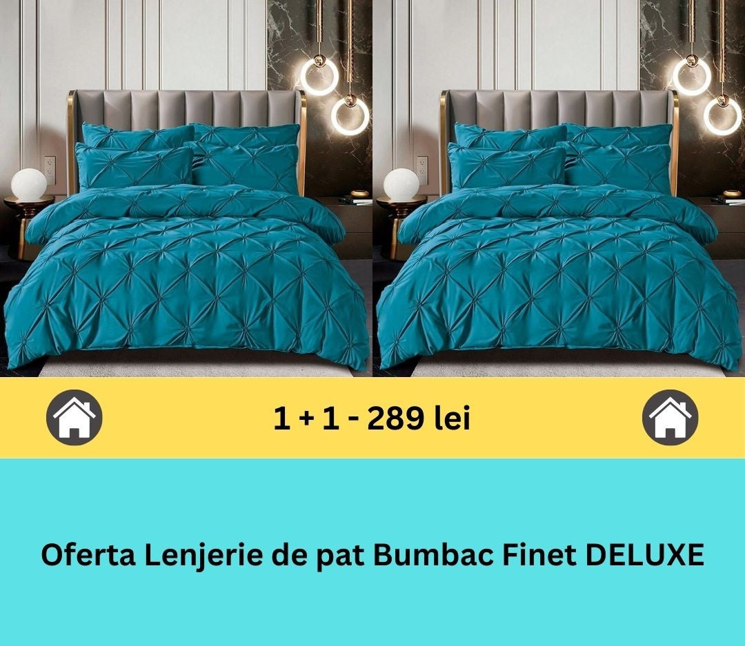 Pachet promo 1 + 1 lenjerie de pat bumbac finet deluxe, 6 piese | 15794