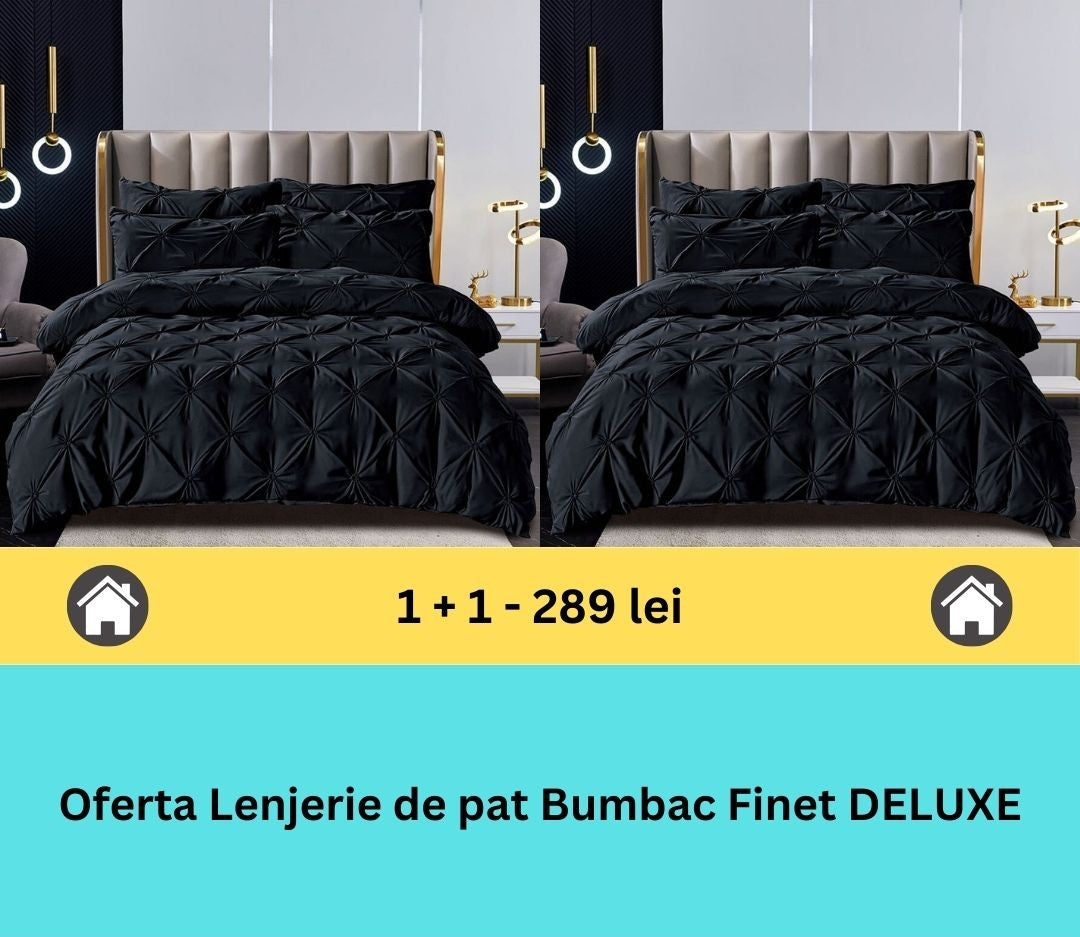 Pachet promo 1 + 1 lenjerie de pat bumbac finet deluxe, 6 piese | 15793