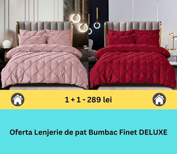 Pachet promo 1 + 1 lenjerie de pat bumbac finet deluxe, 6 piese | 15792