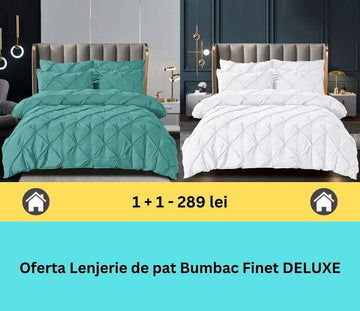 Pachet promo 1 + 1 lenjerie de pat bumbac finet deluxe, 6 piese | 15791