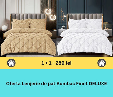 Pachet promo 1 + 1 lenjerie de pat bumbac finet deluxe, 6 piese | 15808