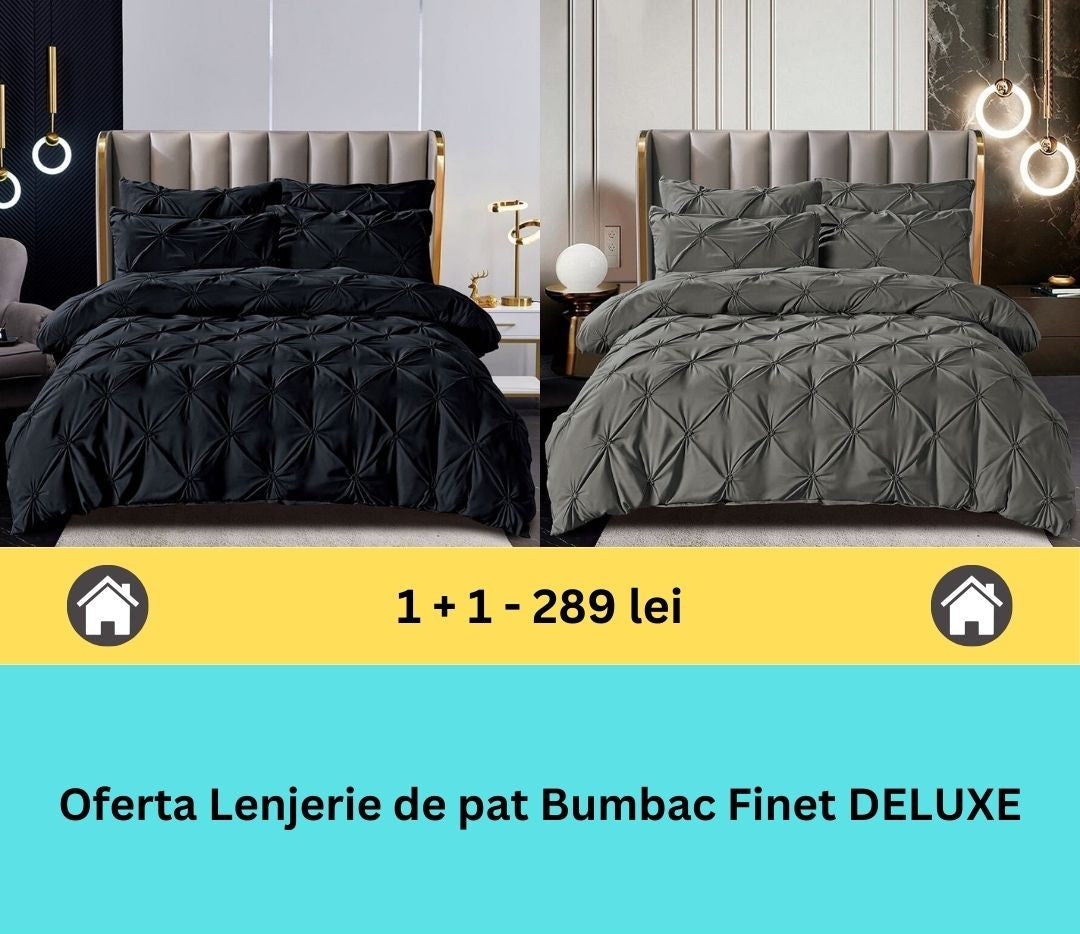 Pachet promo 1 + 1 lenjerie de pat bumbac finet deluxe, 6 piese | 15790