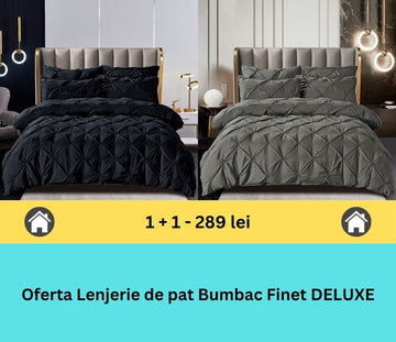 Pachet promo 1 + 1 lenjerie de pat bumbac finet deluxe, 6 piese | 15790