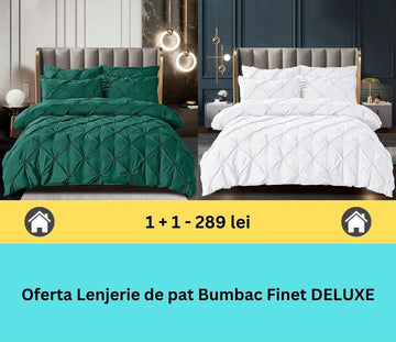 Pachet promo 1 + 1 lenjerie de pat bumbac finet deluxe, 6 piese | 15807