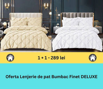 Pachet promo 1 + 1 lenjerie de pat bumbac finet deluxe, 6 piese | 15806