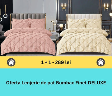 Pachet promo 1 + 1 lenjerie de pat bumbac finet deluxe, 6 piese | 15804