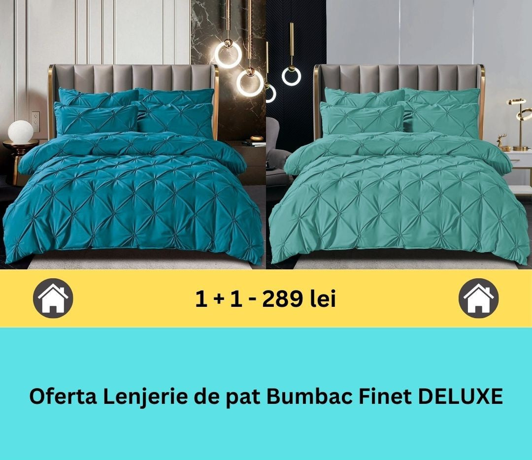 Pachet promo 1 + 1 lenjerie de pat bumbac finet deluxe, 6 piese | 15803