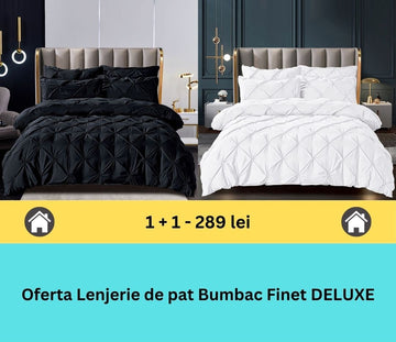 Pachet promo 1 + 1 lenjerie de pat bumbac finet deluxe, 6 piese | 15801