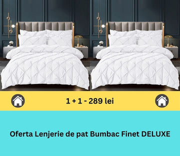 Pachet promo 1 + 1 lenjerie de pat bumbac finet deluxe, 6 piese | 15788