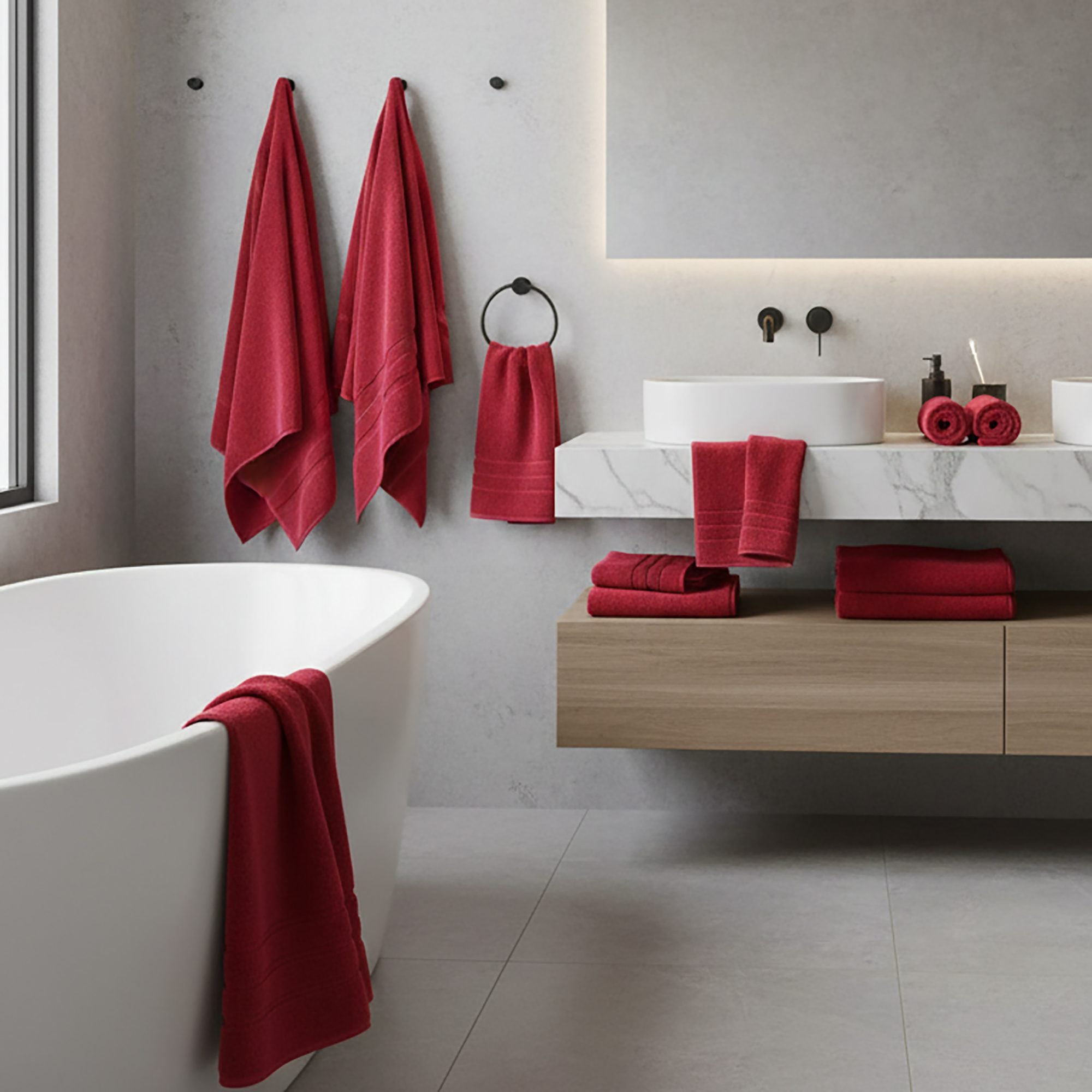 Prosop Luxury Bumbac 100% - 600g/m2 - ROSU