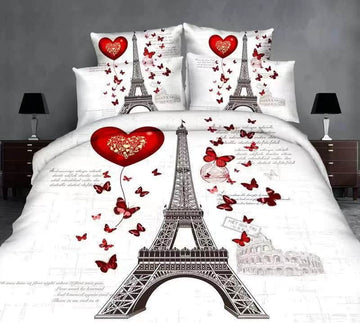 Lenjerie de pat bumbac digital print 3D – 4 piese | 2539-R