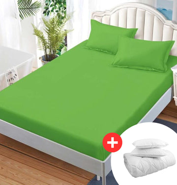 Pachet promo husa de pat finet uni 3 piese + Pilota + 2 Perne | 6541-C