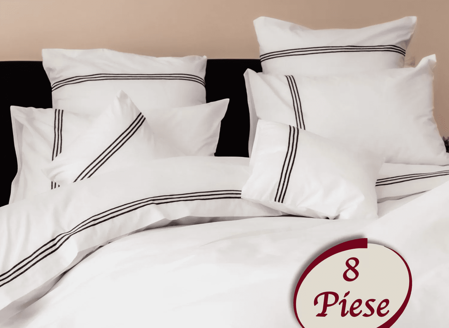 Lenjerie de pat 100% bumbac HoReCa - 8 piese | 7502-R