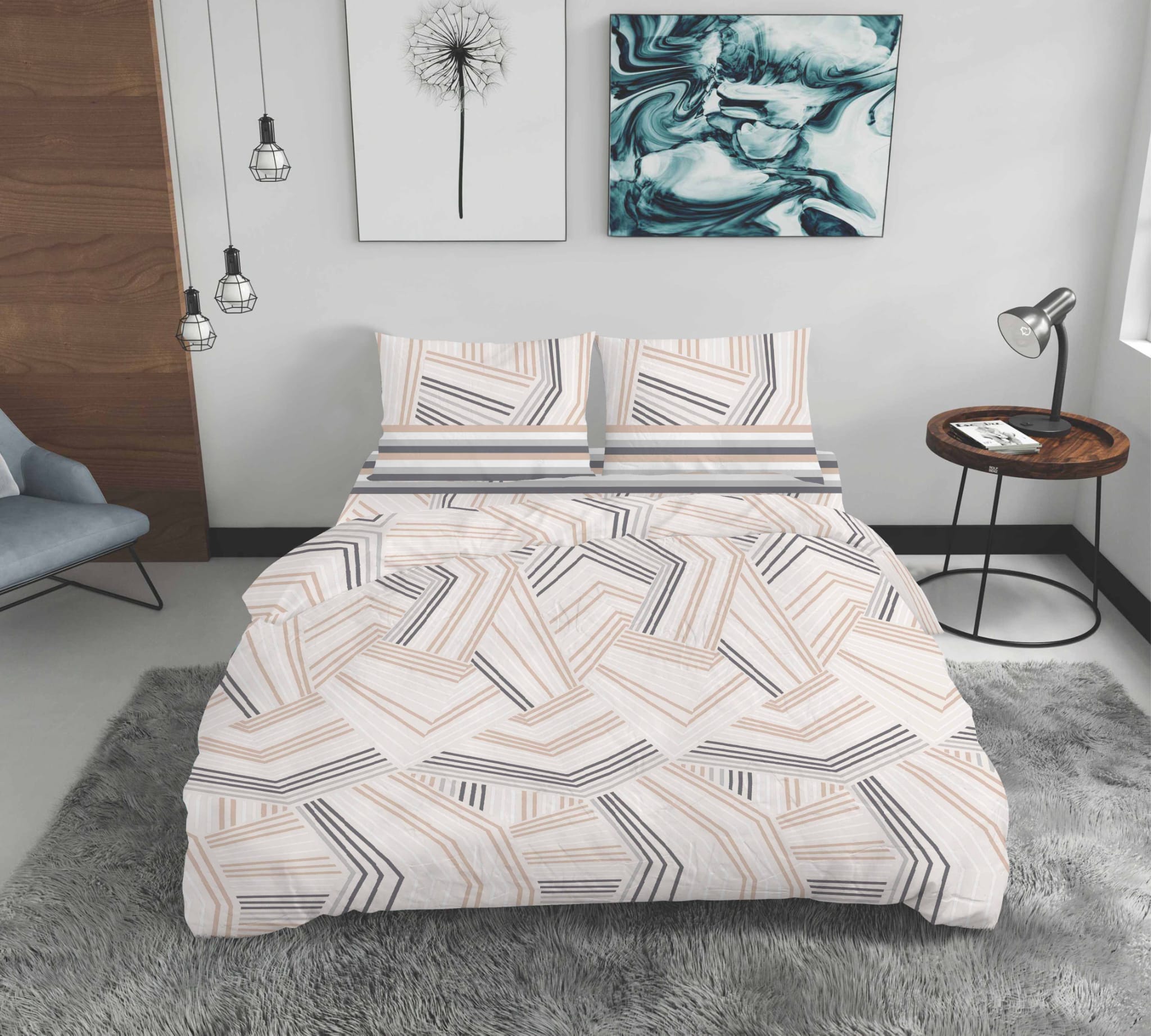 Lenjerie de pat ranforce Clasy King size  | 15604-R