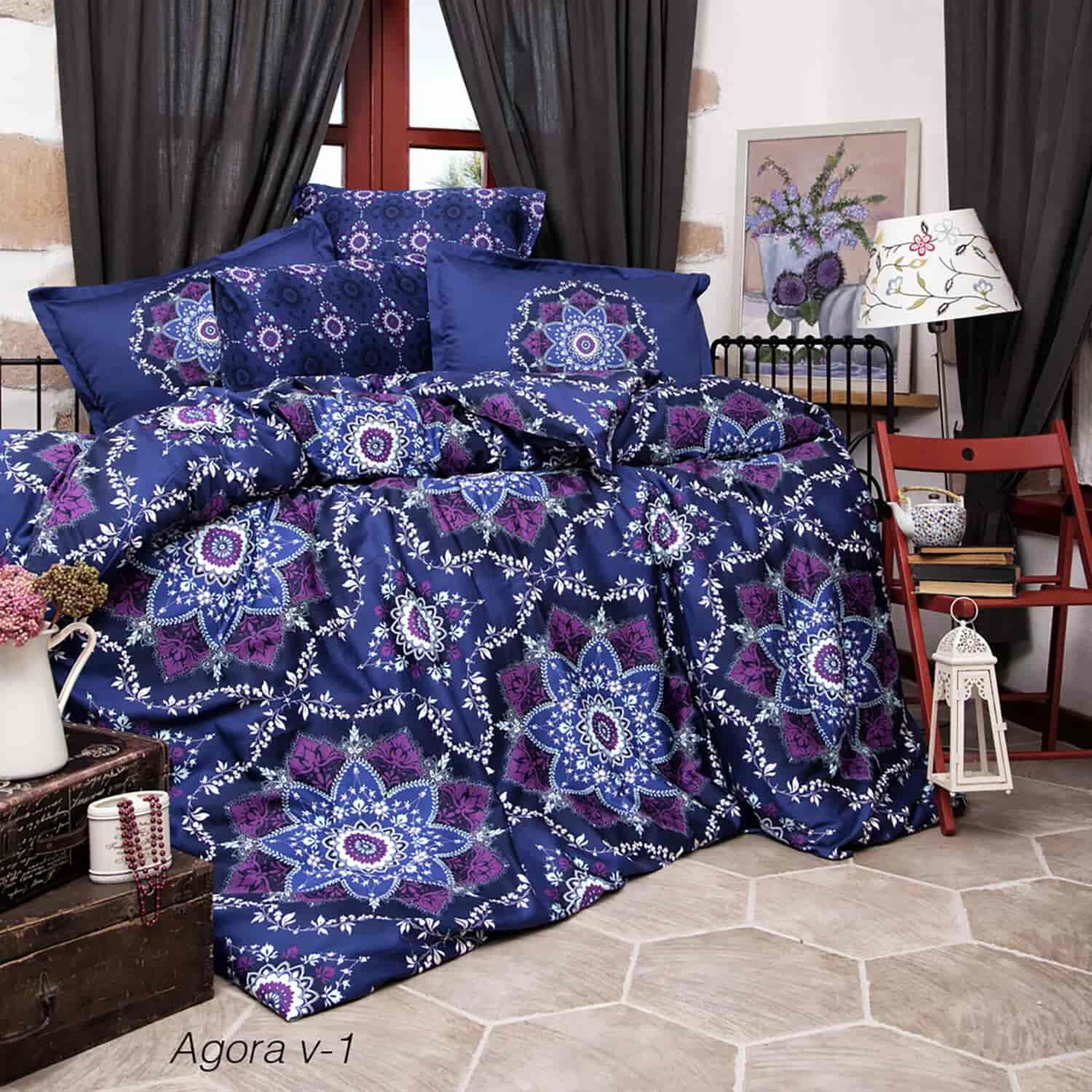 Lenjerie de pat satin Clasy King size  | 6879-R