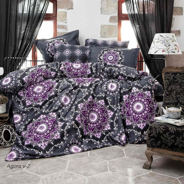 Lenjerie de pat satin Clasy King size  | 6878-R