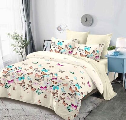 Lenjerie de pat bumbac finet cu elastic – 6 piese | 16716-PR