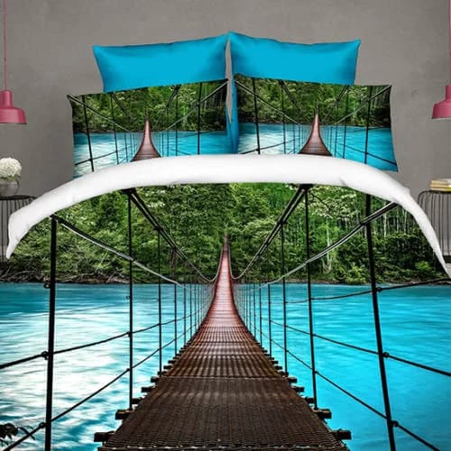 Lenjerie de pat bumbac digital print 3D – 4 piese | 2545-R