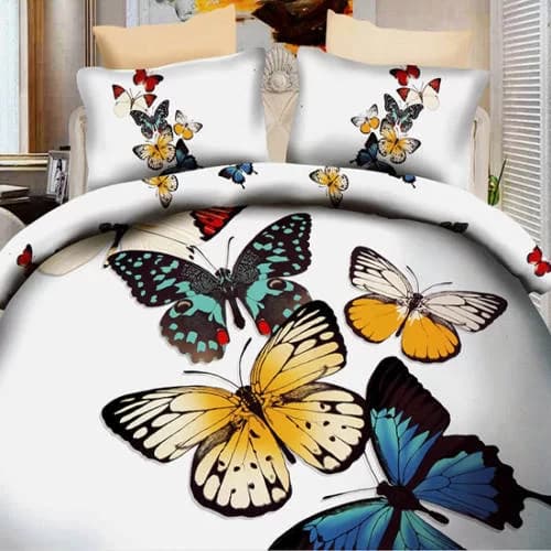Lenjerie de pat bumbac digital print 3D – 4 piese | 2546-R