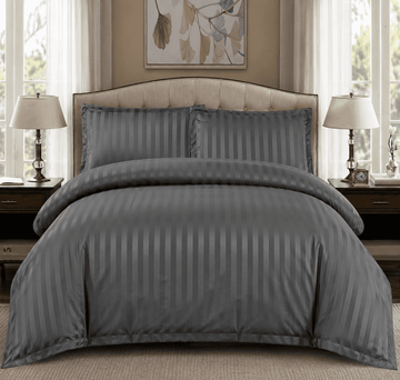 Lenjerie de pat damasc Deluxe gama Horeca - cu elastic - 4 piese | 15059-PR