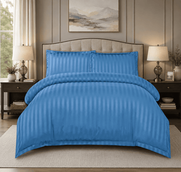 Lenjerie de pat damasc Deluxe gama Horeca - cu elastic - 4 piese | 15061-PR