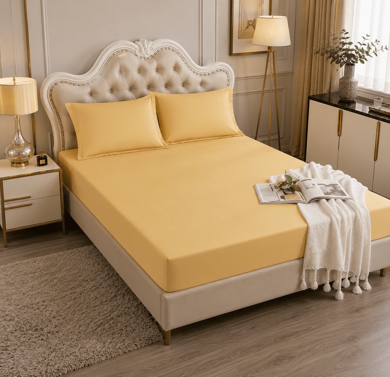 Husa de pat Satin Deluxe - cu elastic - 3 piese | 16591-CH