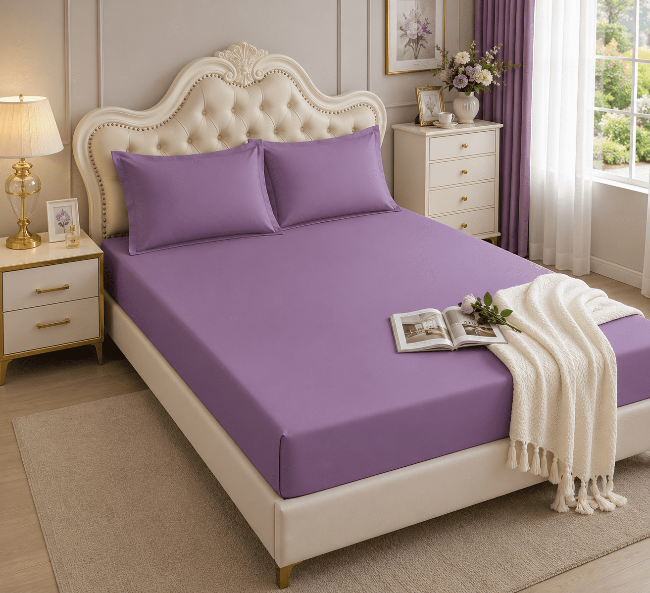 Husa de pat Satin Deluxe - cu elastic - 3 piese | 16589-CH