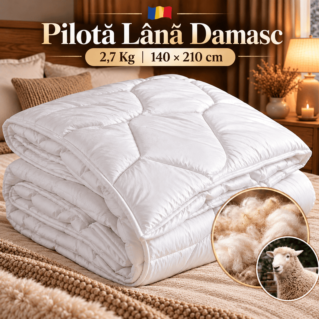Pilota Lana Damasc 2.7 Kg 140cm x 210cm