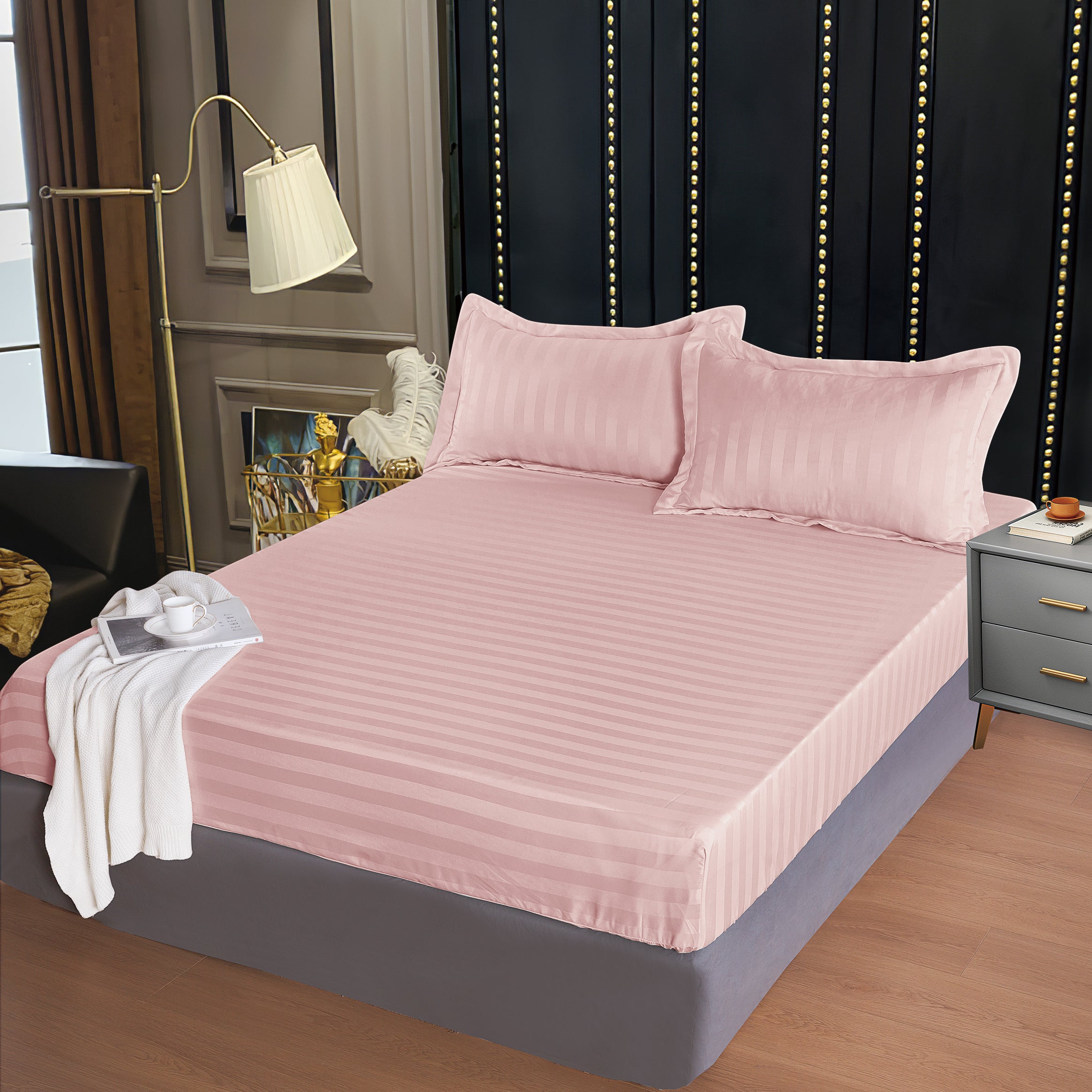 Husa de pat bumbac DAMASC hotelier - cu elastic - 3 piese  | 0035