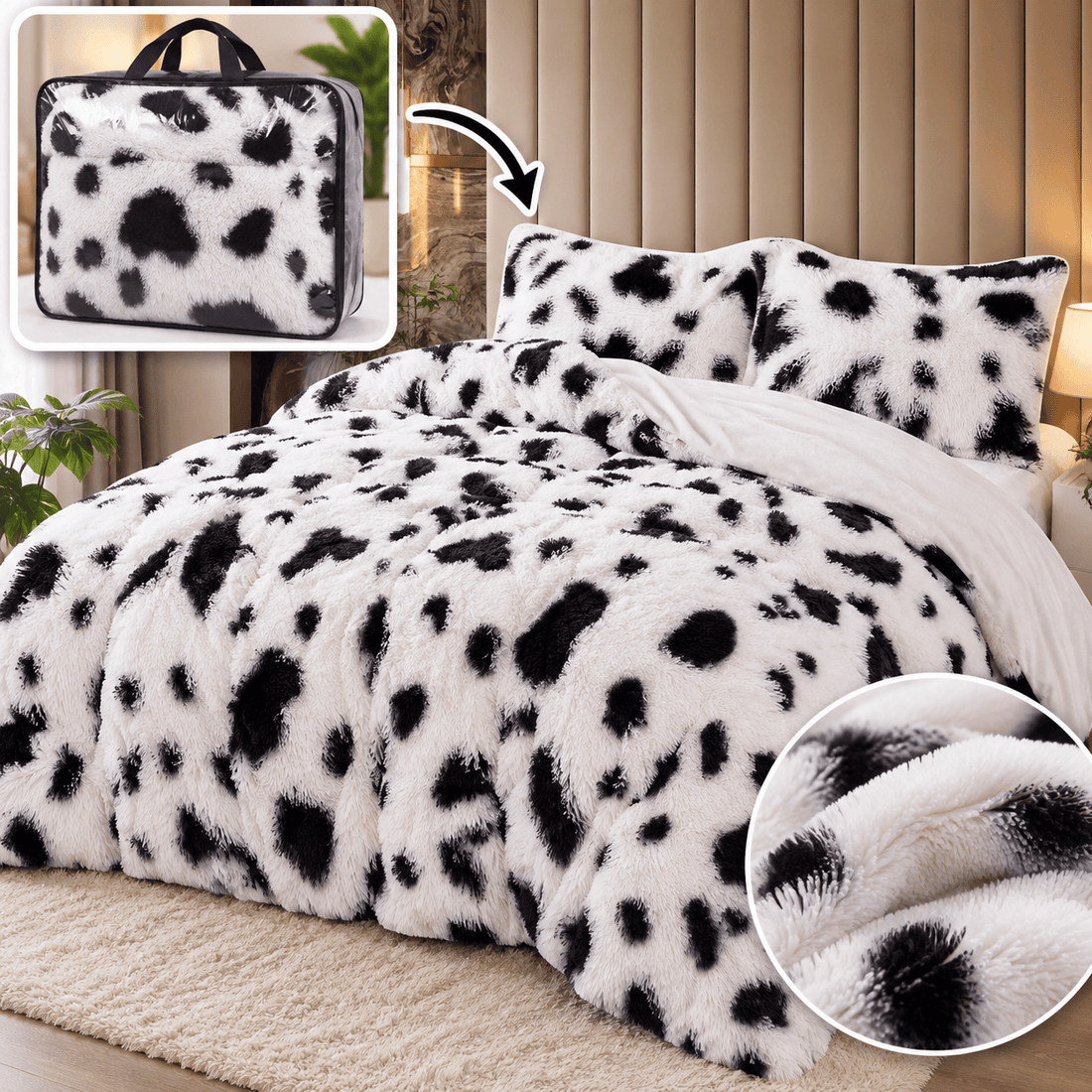 Lenjerie de pat cocolino cu blanita - gama Luxury / cu elastic - 4 piese | 19754-VH