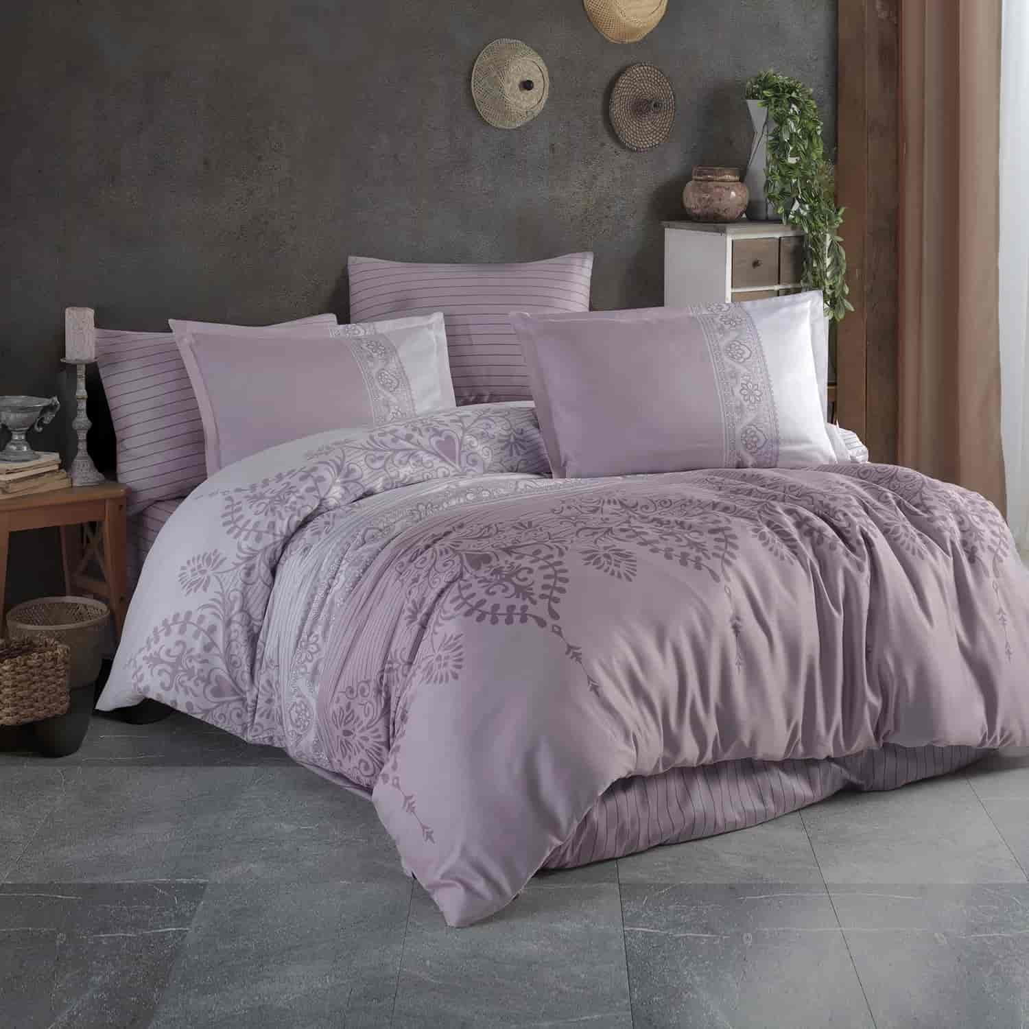 Lenjerie de pat satin Clasy King size  | 6859-R