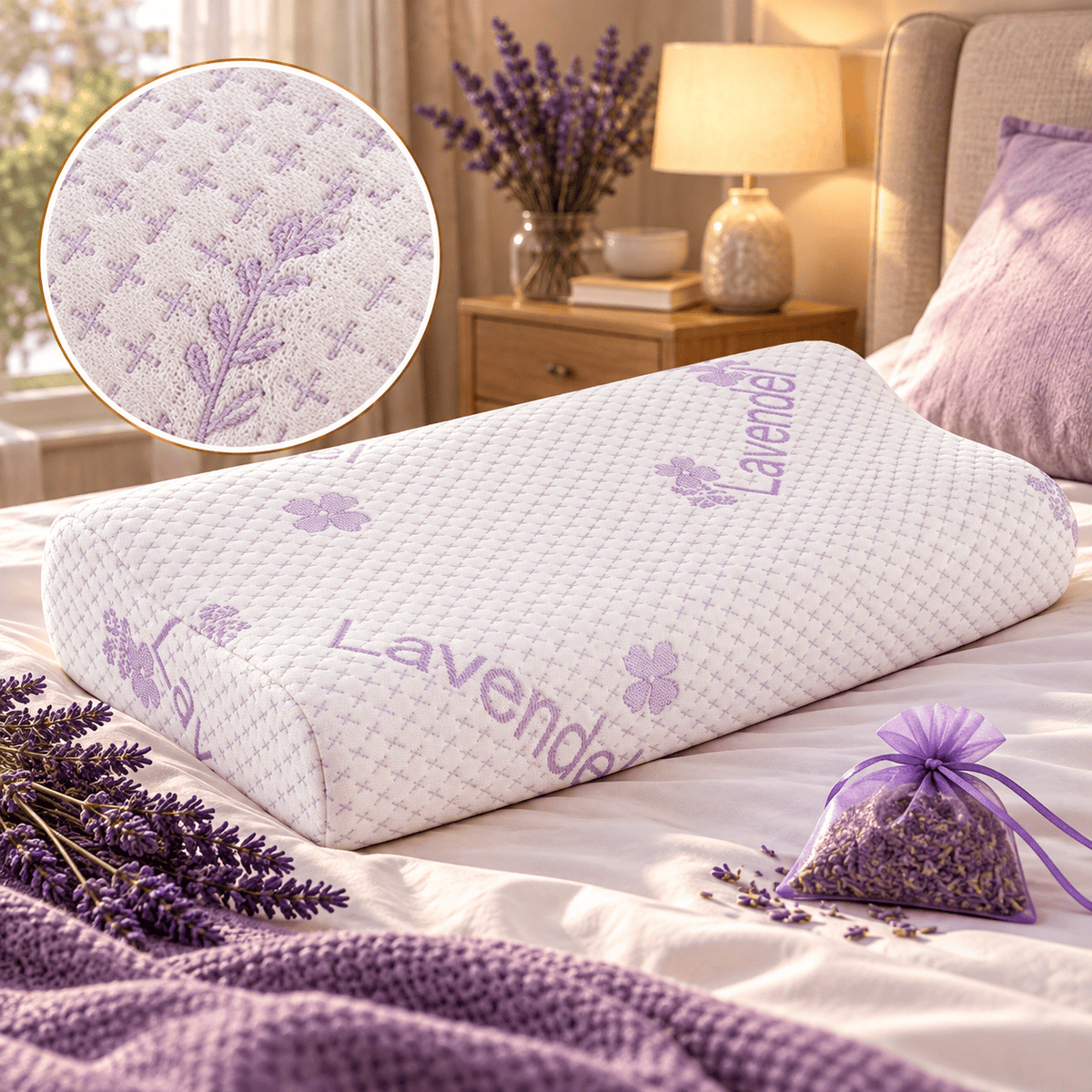 Perna din Spuma cu Memorie - cu Saculeti de Lavanda