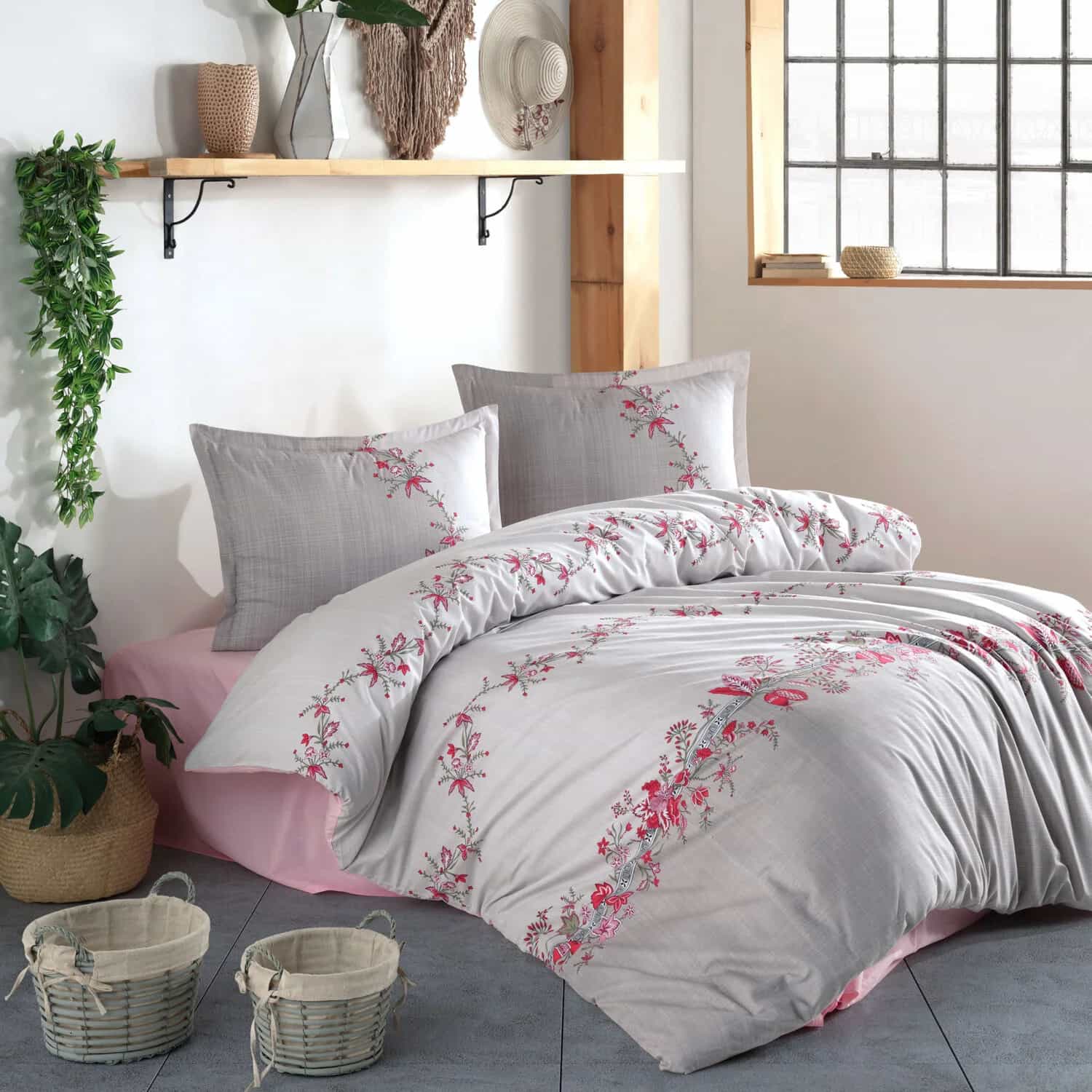 Lenjerie de pat ranforce Clasy King size  | 6920-R