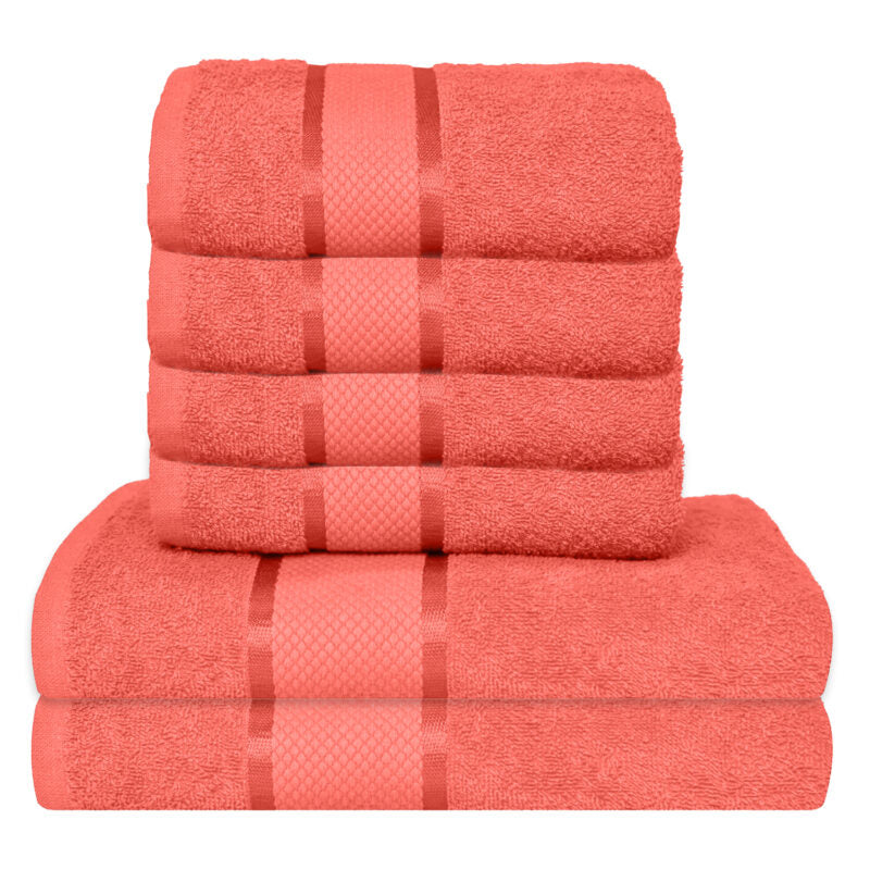 Set 6 prosoape 100% Bumbac - model NewLook Border | 0088
