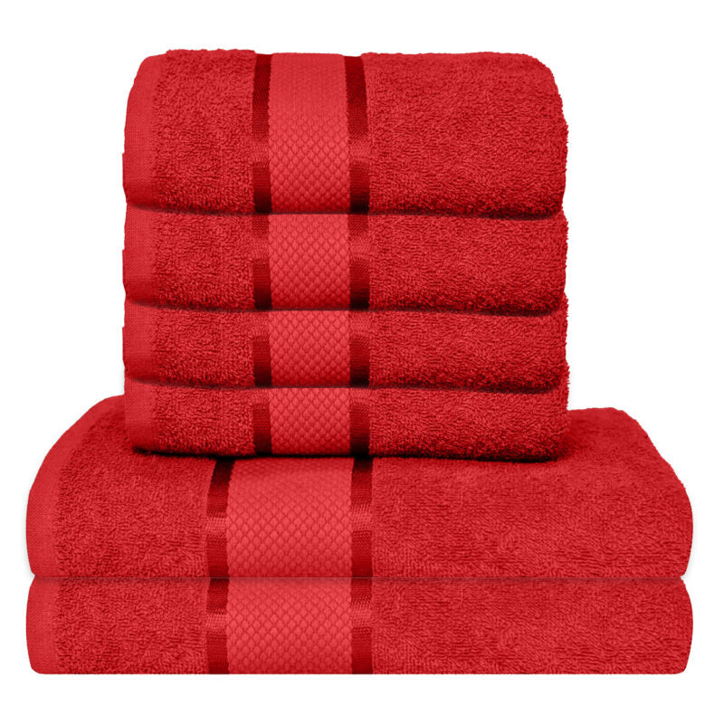 Set 6 prosoape 100% Bumbac - model NewLook Border | 0084