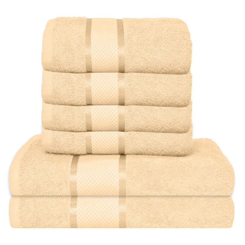 Set 6 prosoape 100% Bumbac - model NewLook Border | 0087