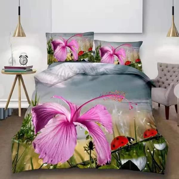 Lenjerie de pat bumbac digital print 3D – 4 piese | 2559-R