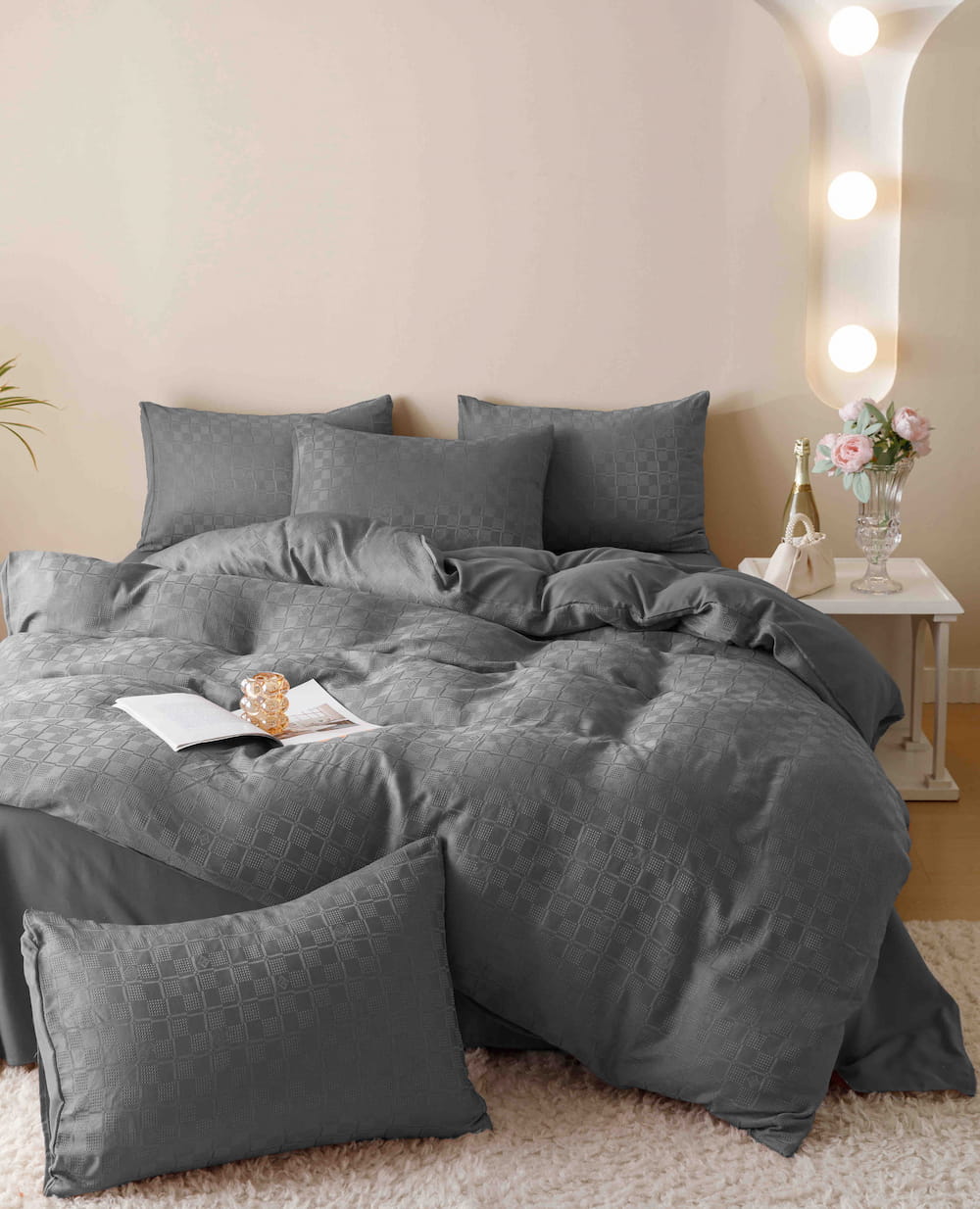 Lenjerie de pat fashion Jacquard + Finet - 6 piese | 5695-J