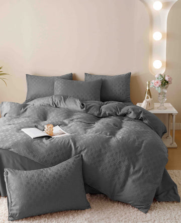Lenjerie de pat fashion Jacquard + Finet - 6 piese | 5695-J