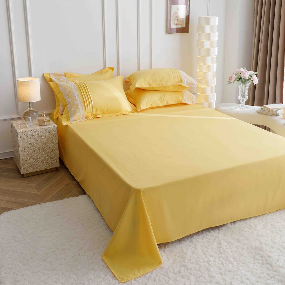Lenjerie de pat finet cu inimi brodate - 6 piese | 5706-J