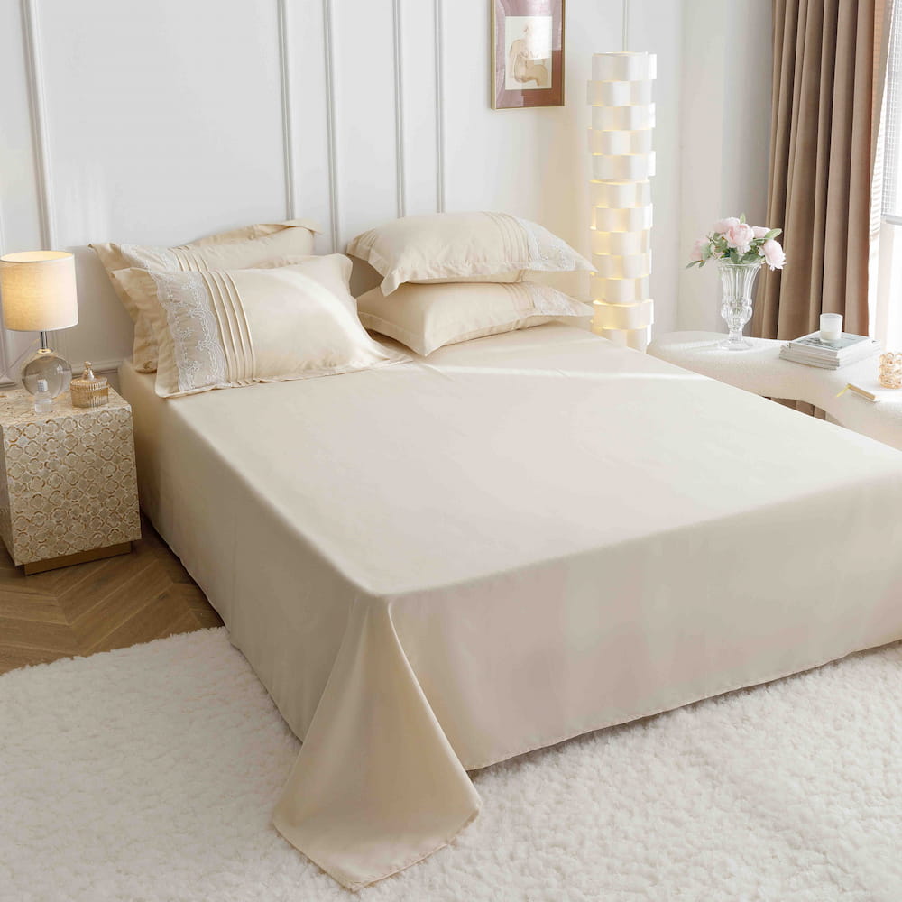 Lenjerie de pat finet cu inimi brodate - 6 piese | 5709-J