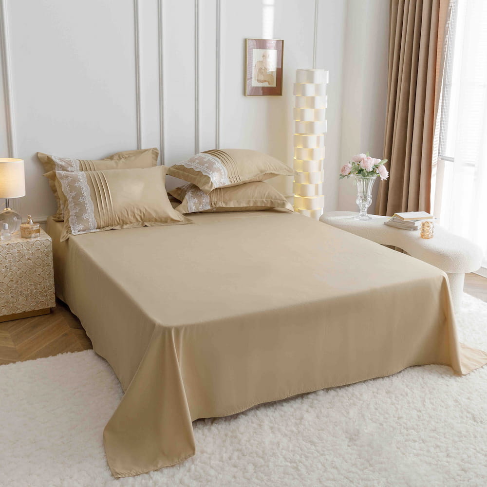 Lenjerie de pat finet cu inimi brodate - 6 piese | 5713-J