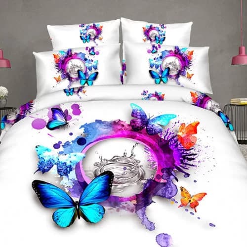 Lenjerie de pat bumbac digital print 3D – 4 piese | 2567-R