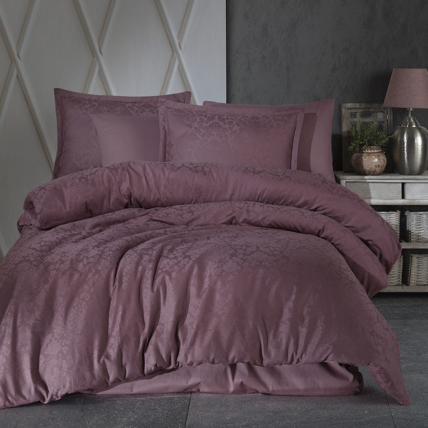Lenjerie de pat Jacquard bumbac 100% - 6 piese | 9751-R