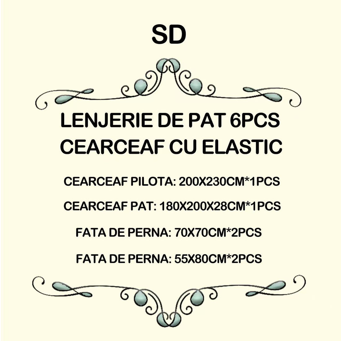 Lenjerie de pat bumbac - imprimeu digital 5D / Mos Craciun - cu elastic - 6 piese | 19616-PR