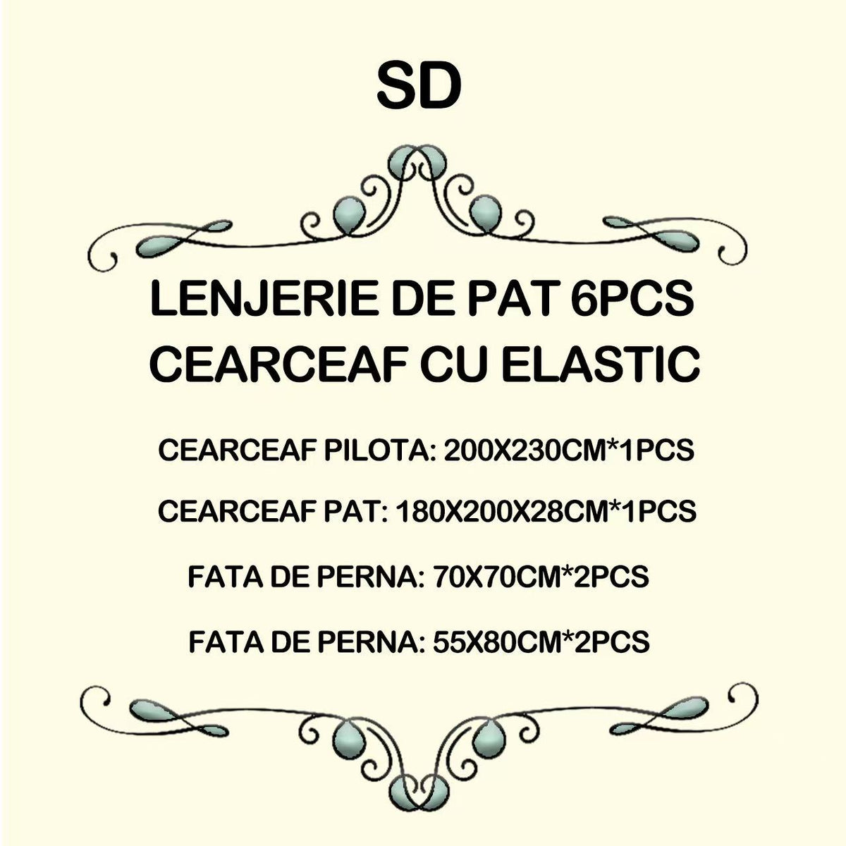 Lenjerie de pat bumbac - imprimeu digital 5D / Mos Craciun - cu elastic - 6 piese | 19615-PR