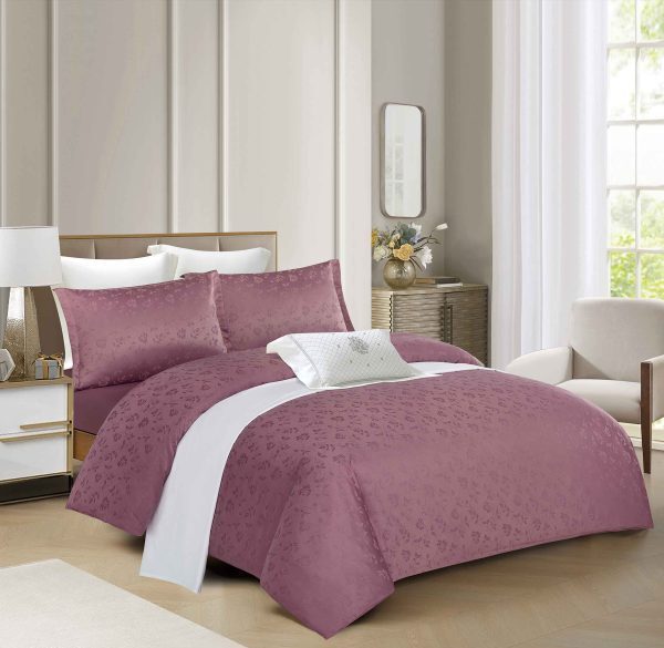 Lenjerie de pat 100% bumbac Jacquard cu elastic – 4 piese | 16355-PR