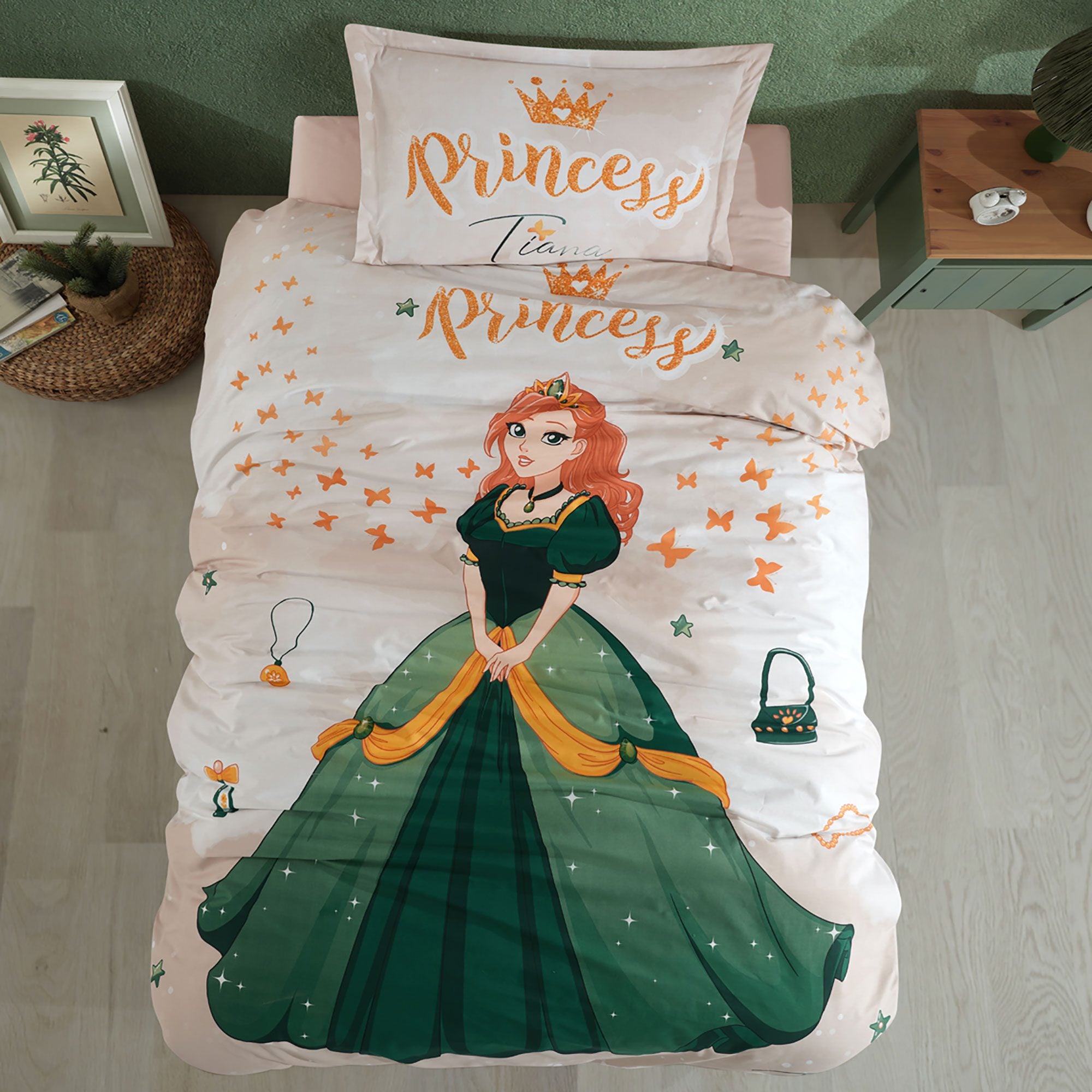 Lenjerie de pat Ranforce 100% bumbac - Tiana - 1 persoana - 3 piese | 16959-R