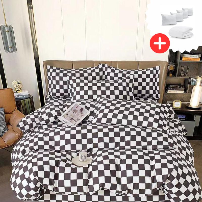 Pachet promo lenjerie de pat bumbac finet 6 piese + Pilota + 4 Perne | 11096-C